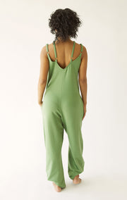 Jumpsuit seagrass color back view size xs/s