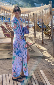 Pattern Village resort wear dressing gowns, swimsuit cover up, kaftan, kimono, sustainable fashion made in NYC